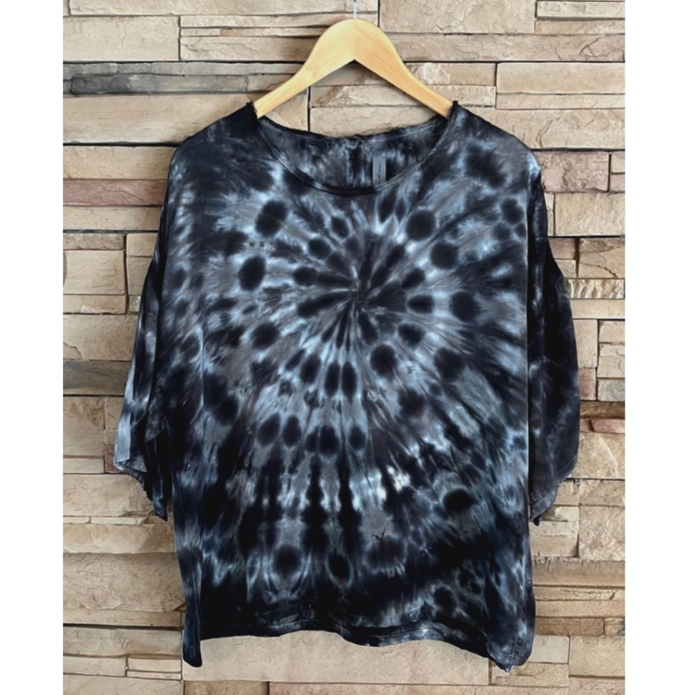 Raquel Allegra Tie Dye Short Sleeve Blouse Size 3 Large